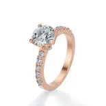 Pierścionek z dużym brylantem różowe złoto SBPZ_065